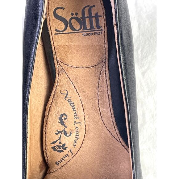 Sofft Womens Black Leopard Leather Pumps 3" Heel Tassles Gold Accents Size 6.5 - Picture 10 of 11